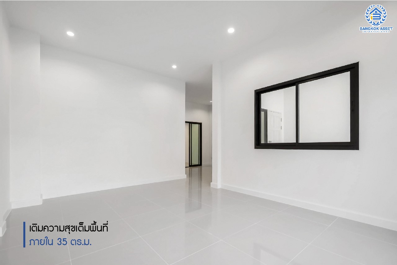 บ้านมือสองตกแต่งใหม่ บนทำเลที่ดีที่สุด! หน้าโครงการติด MRT "สถานีไทรม้า" ม.ซื่อตรง พระนั่งเกล้า-ท่าอิฐ ทาวน์เฮ้าส์หลังใหญ่ เนื้อที่ 26 ตร.ว. ฟังก์ชันจัดเต็ม 3 ห้องนอน 2 ห้องน้ำ 2 ที่จอดรถ ทำเลใกล้ เซ็นทรัลรัตนาธิเบศร์ และทางด่วน "งามวงศ์วาน"